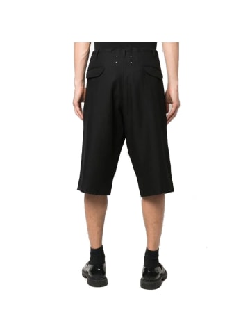 Maison Margiela Schwarz Leinen Bermuda Shorts