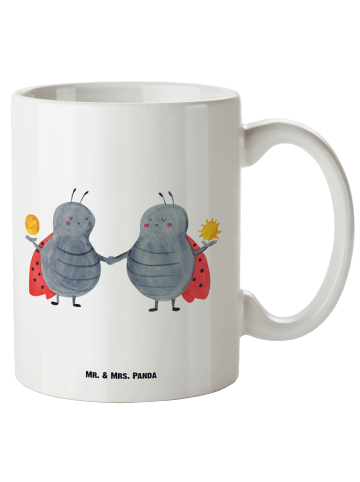 Mr. & Mrs. Panda Haferl Sternzeichen Zwilling ohne Spruch in Weiß