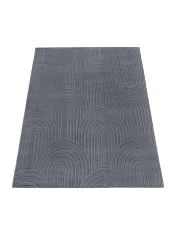 KADIMA DESIGN Teppich Kurzflor waschbar Struktur Wohnzimmer in Anthrazit