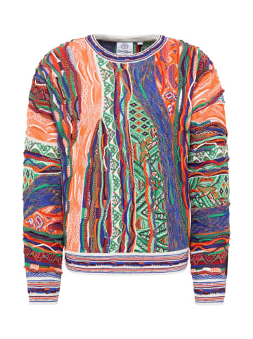 Carlo Colucci Rundhalspullover Di Palo in Navy / Orange
