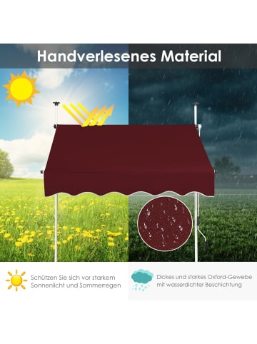 COSTWAY Klemmmarkise 150 cm in Rot