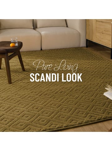 Wecon Home Wollteppich Castello TWO in oliv grün