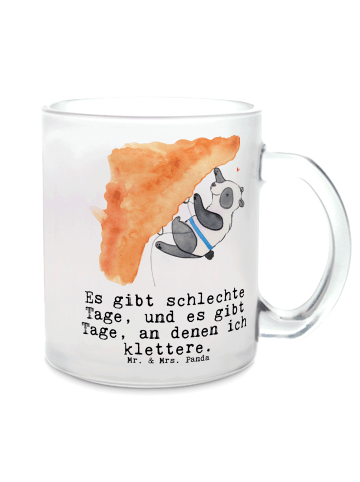 Mr. & Mrs. Panda Glas Panda Klettern mit Spruch in Transparent