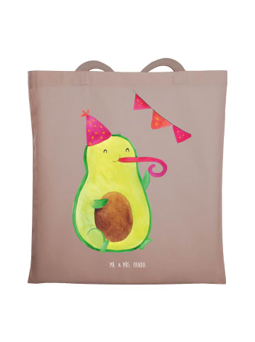 Mr. & Mrs. Panda Tragetasche Avocado Party ohne Spruch in Braun Pastell