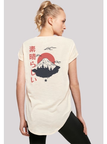 F4NT4STIC Long Cut T-Shirt Mount Fuji in Whitesand