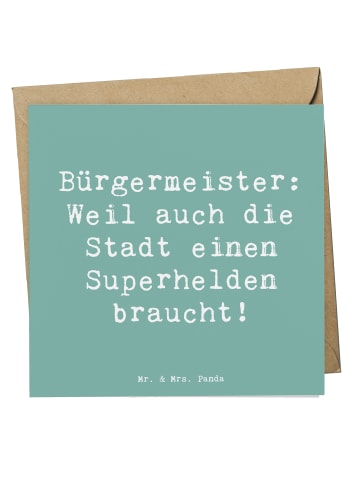Mr. & Mrs. Panda Einladungskarte Spruch Bürgermeister Superheld ... in Meeresbrise