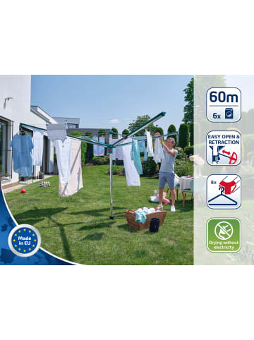 Leifheit  Wäscheschirm Linomatic 600 Deluxe Cover silber grün 248,9 x 248,9 x 174,0 cm