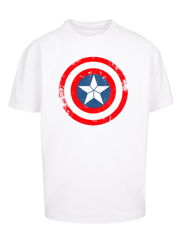 F4NT4STIC Heavy Oversize T-Shirt Marvel Captain America Distressed Shield in weiß