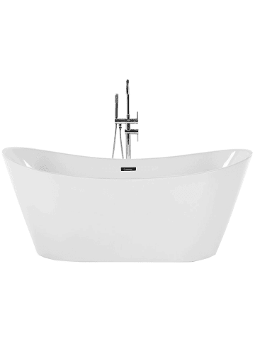 Beliani Freistehende Badewannen ANTIGUA in Weiß/Silber - (W) 78 x (H) 72 x (L) 180 cm