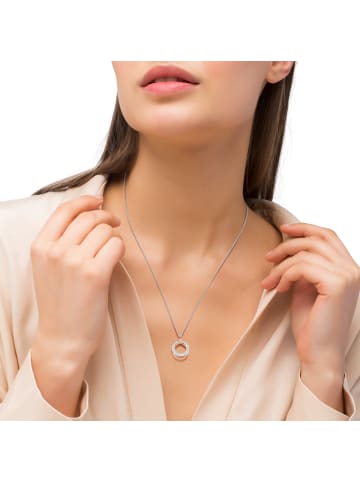 Amor Kette mit Anhänger Silber 925, rhodiniert+rosévergoldet in Bicolor