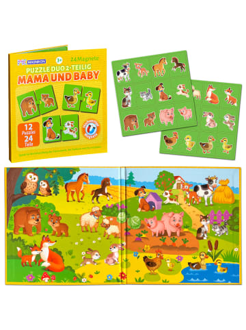MAGNIKON Magnetische Puzzles Mama und Baby 2-teilig für 2 Jährige