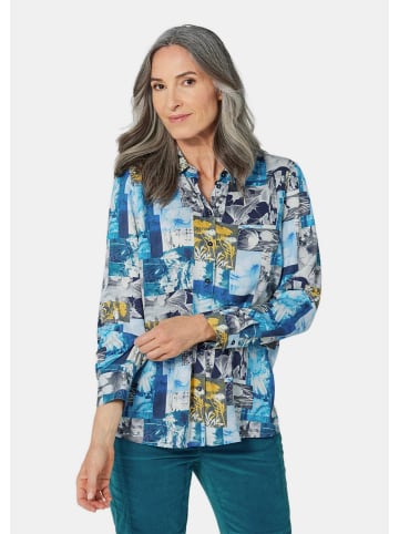 GOLDNER Kurzgröße:  Hemdbluse mit Druck in grau / gemustert