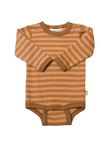 Joha Langarmbody Merinowolle in copper stripe