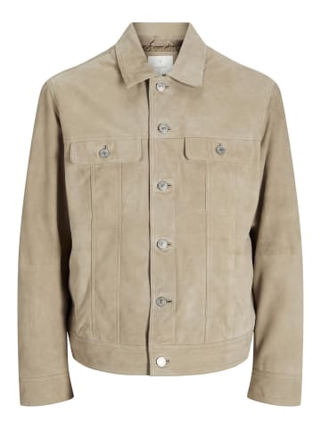 Jack & Jones Kunstwildlederjacke in Greige