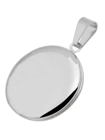 Adeliás Damen Anhänger – Medaillon Gravuranhänger aus Edelstahl in silber