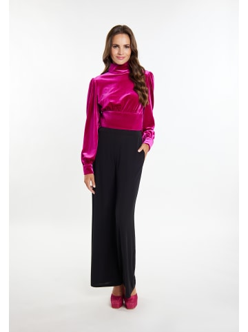 faina Damen Bluse Aus Stretchsamt in Pink