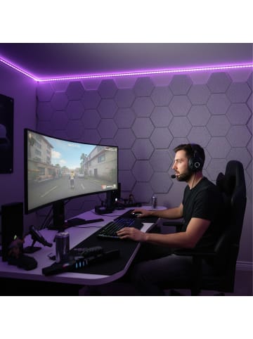 relaxdays 36 x Akustikplatten „Hexagon“ in Grau – 30 x 26 cm