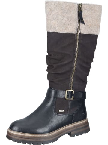 rieker Freizeit Stiefel in schwarz/nougat/wood