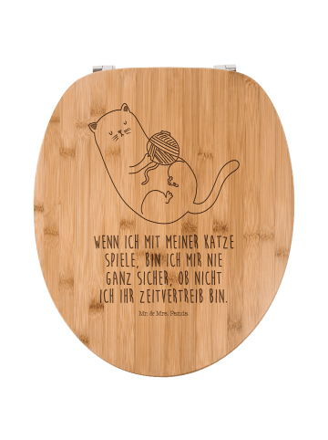 Mr. & Mrs. Panda Toilettendeckel Katze Wolle mit Spruch in Transparent