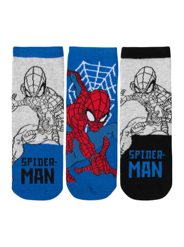 United Labels 5er Pack Marvel Spiderman Socken Sneaker Söckchen in blau/grau