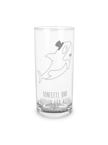 Mr. & Mrs. Panda Wasserglas Orca Zylinder mit Spruch in Transparent
