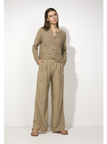 More & More Struktur-Cardigan Lochmuster in sahara beige