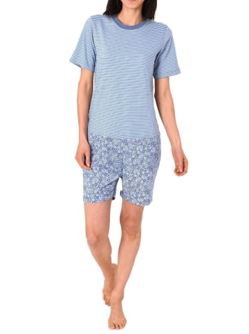 NORMANN Pflegeoverall kurzarm Reissverschluss - 56106 in blau