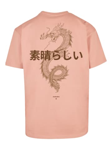 F4NT4STIC T-Shirt Oversized PLUS SIZE Dragon Drache Japan in amber