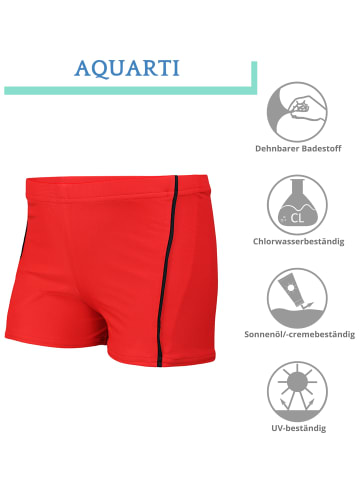Aquarti Jungen Badehose Gestreift mit Motiven in rot Modell 1