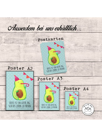 Mr. & Mrs. Panda Poster Avocado Party mit Spruch in Türkis Pastell