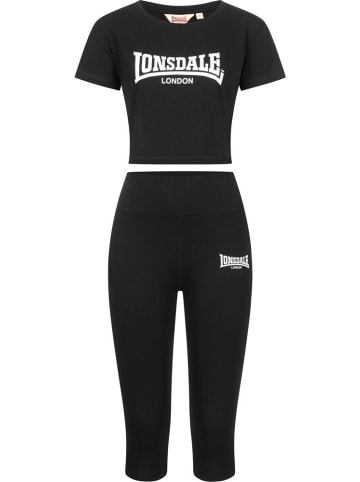 Lonsdale Trainingsanzug "Ixworth T-Shirt & Leggings Set" in Schwarz