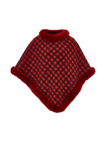 osha Poncho in Rot Schwarz