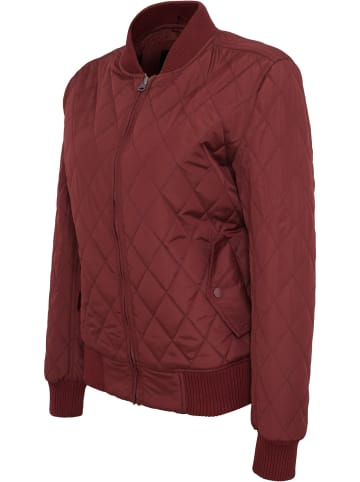 Urban Classics Urban Classics Damen Ladies Diamond Quilt Nylon Jacket in burgundy