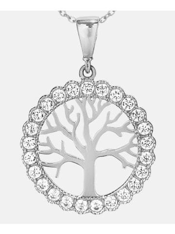 Vanlere Halskette mit Anhänger aus 375 Weißgold mit Zirkonia