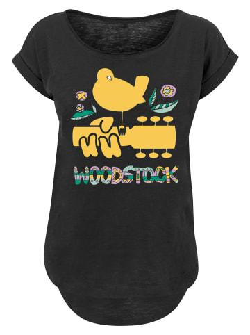 F4NT4STIC Long Cut T-Shirt Woodstock Artwork in schwarz