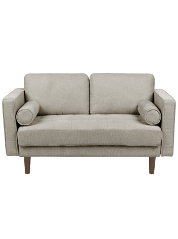 Beliani 2-Sitzer Sofa NURMO in Braun/Dunkler Holzfarbton - (W) 140 x (H) 78 x (L) 74 cm