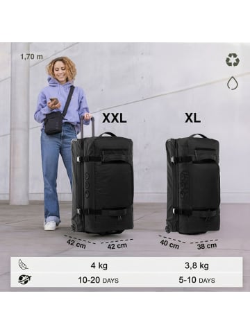 SONS OF ALOHA Reisetasche Reisetasche mit Rollen groß | Duffle 80 cm XL 120L in schwarz