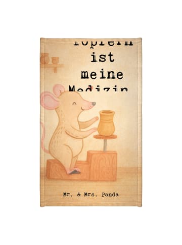 Mr. & Mrs. Panda Gästehandtücher Maus Töpfern Design mit Spruch in Weiß