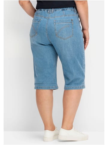 sheego Jeans-Bermudas in blue bleached Denim