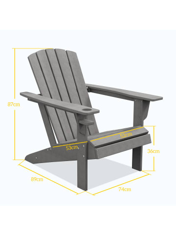 Outsunny Adirondack-Gartenstuhl 74B x 89T x 87H cm Grau