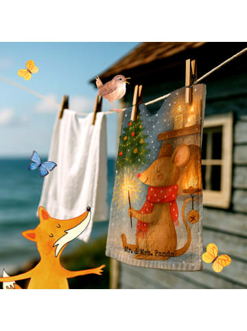 Mr. & Mrs. Panda Handtuch Maus Weihnachten Design ohne Spruch in Weiß