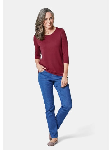 GOLDNER Kombifreundliches Shirt mit ¾ Arm in dunkelrot