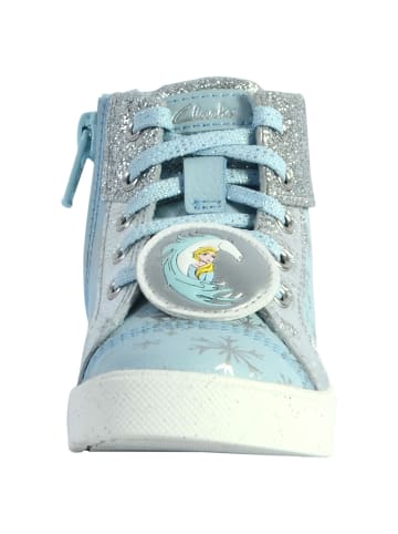 Clarks Hohe Leder-Sneaker für Kinder „City Ice“ Blau