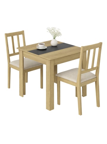 VCM Esstisch Küchentisch B. 80 x T. 80 cm Disalo in Honig-Eiche / Anthrazit