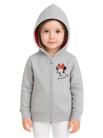 Disney Disney Minnie Mouse Kapuzenpullover mit Reißverschluss und Glitterprint in grau