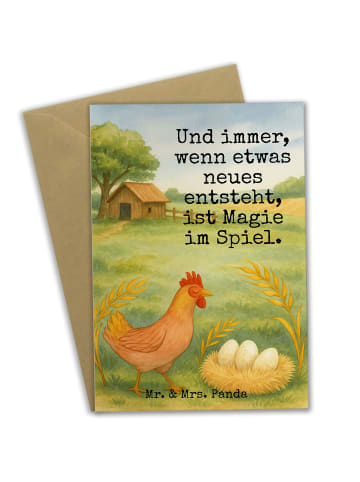 Mr. & Mrs. Panda Klappkarte Huhn Stolz Design mit Spruch in Weiß