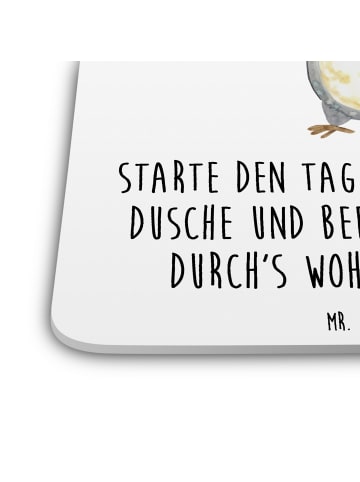 Mr. & Mrs. Panda Bierdeckel Pinguin Duschen mit Spruch in Weiß