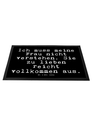 Mr. & Mrs. Panda Schmutzmatte Ich muss meine Frau... mit Spruch in Schwarz