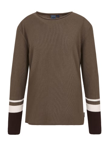 elkline Strickpullover lockerer Fall Sleeve Good in khaki - chocolate