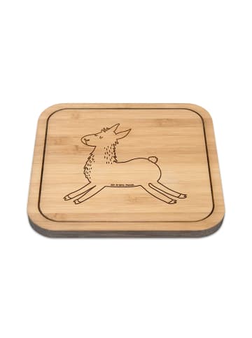 Mr. & Mrs. Panda Untersetzer Kork Lama Springen ohne Spruch in Transparent